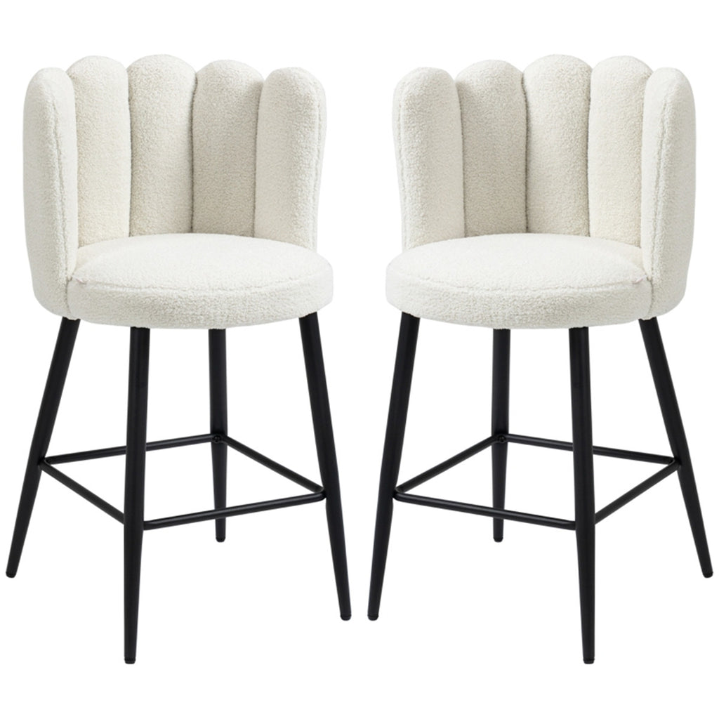 Two Bar Stools / Dining Chairs / Office Chairs, White