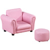 DodiOnline Toddler Chair Single Seater Kids Sofa Set, 54 x 42 x 41cm, Kids Sofa with Stool, Pink