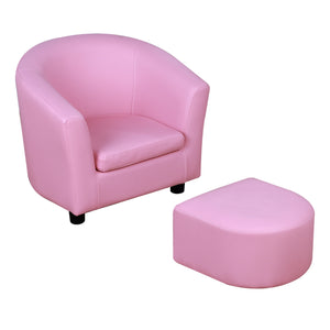 DodiOnline Kids Toddler Sofa Children's Armchair Footstool with Thick Padding, Anti-skid Foot Pads, 30 x 28 x 21cm, Pink