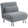 DodiOnline Single Velvet-Feel Sleeper Chair - Grey