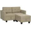DodiOnline 'L' Shape Modular Storage Sofa - Light Brown