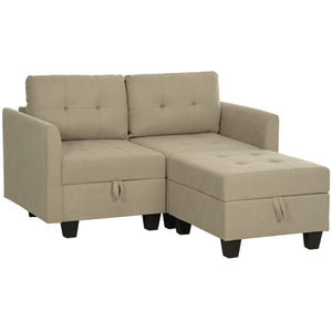 DodiOnline 'L' Shape Modular Storage Sofa - Light Brown