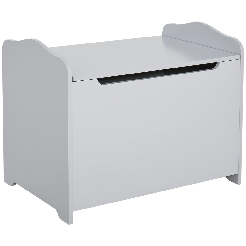 DodiOnline Wooden Kids Toy Box Children Storage Organizer Chest Safety Hinge Playroom Furniture Grey