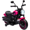 DodiOnline 6v Electric Motorbike with Training Wheels, One-Button Start - Pink