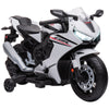 DodiOnline 6V Honda Licensed Kids Motorcycle w/ Music, Training Wheels - White