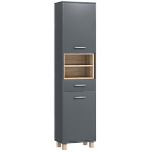 DodiOnline Tall Bathroom Storage Cabinet, Bathroom Storage Unit, Freestanding Bathroom Cabinet with Open Shelves and Drawer