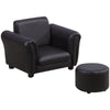 DodiOnline Toddler Chair Single Seater Kids Sofa Set, 54 x 42 x 41cm, Kids Sofa with Stool, Black