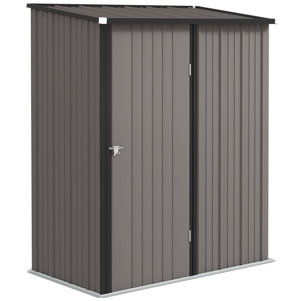 DodiOnline 5.3 x 3.1ft Corrugated Steel Garden Shed - Light Grey