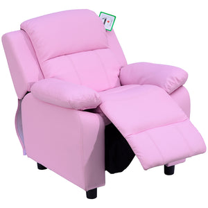DodiOnline Kids Sofa Armchair Toddler Recliner Children's  Chair Lounger Games Chair  PU Leather w/ Storage  (Pink)