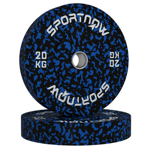 SPORTNOW Olympic Weight Plates Set, Solid Rubber Bumper Plates Weights Discs with 2
