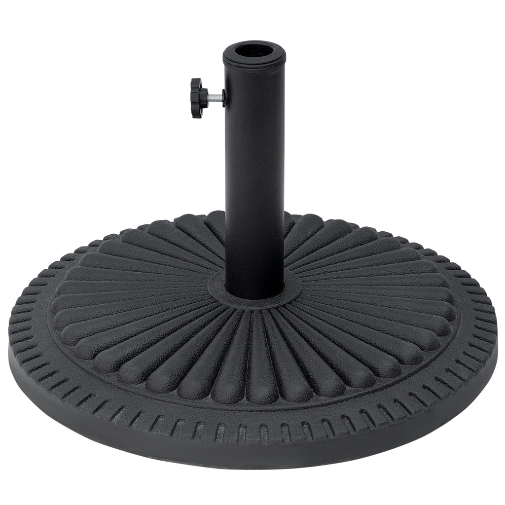 DodiOnline 14kg Round Cement Parasol Base Umbrella Weight Stand Holder Fits ?35mm,?38mm,?48mm Pole for Patio Outdoor Garden - Black