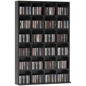 DodiOnline CD Storage Unit with Adjustable Shelves, 89 x 130.5 cm, Black