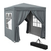 DodiOnline Garden Pop Up Gazebo Marquee Party Tent Canopy with free Carrying Case, Removable 2 Walls, 2 Windows, 2m x 2m, Grey