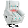 DodiOnline Velvet-Feel Electric Riser, Recliner and Massage Armchair - Light Grey