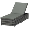 DodiOnline Rattan Outdoor Garden Reclining Sun Lounger Grey