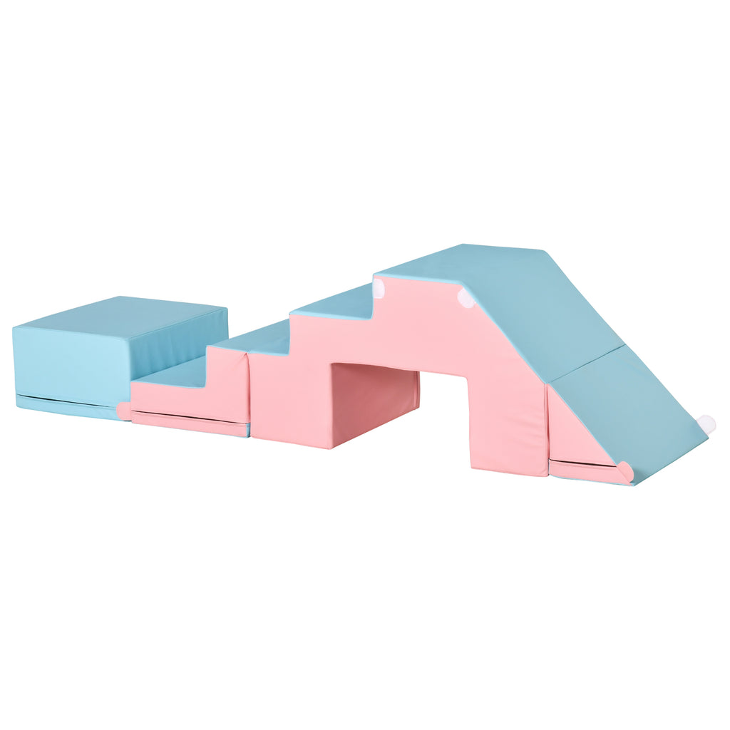 DodiOnline 2-piece Soft Play Set, Baby Foam Climber Block for Toddler 1-3 Years, Pink Blue