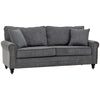 DodiOnline 3 Seater Sofas for Living Room, Fabric Sofa with Felt Mats, Cushions and Pillows, Grey