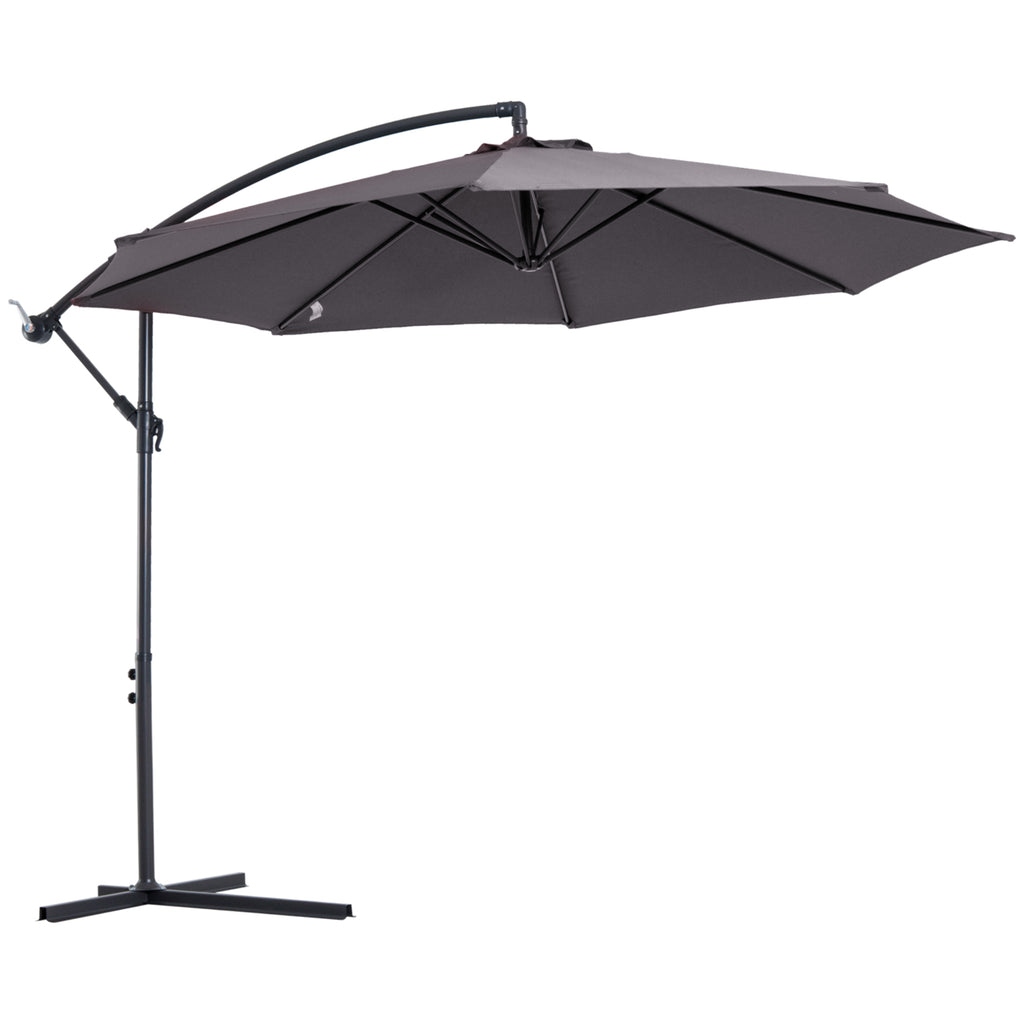 DodiOnline Cantilever Umbrella Parasol Hanging Banana Steel Dark Grey 3M Patio