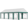DodiOnline 8 x 4m Garden Gazebo with Sides, Galvanised Marquee Party Tent with Eight Windows and Double Doors, for Parties, Wedding and Events