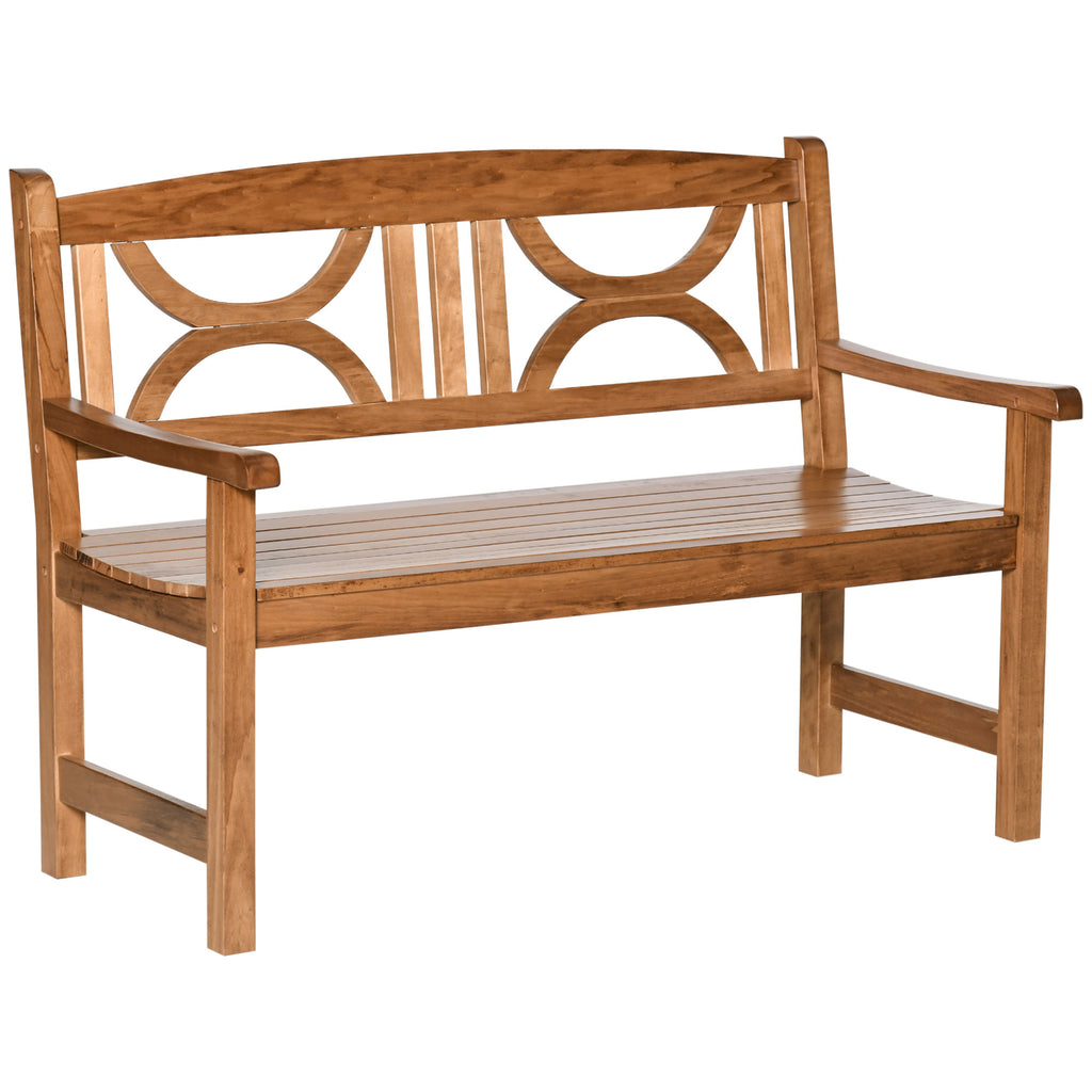 DodiOnline 2-Seater Wooden Garden Bench Outdoor Patio Loveseat for Yard, Lawn, Porch, Natural
