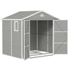 DodiOnline 7.9ft x 6.2ft Aluminium Frame and Plastic Wall Shed, with Foundation - Light Grey