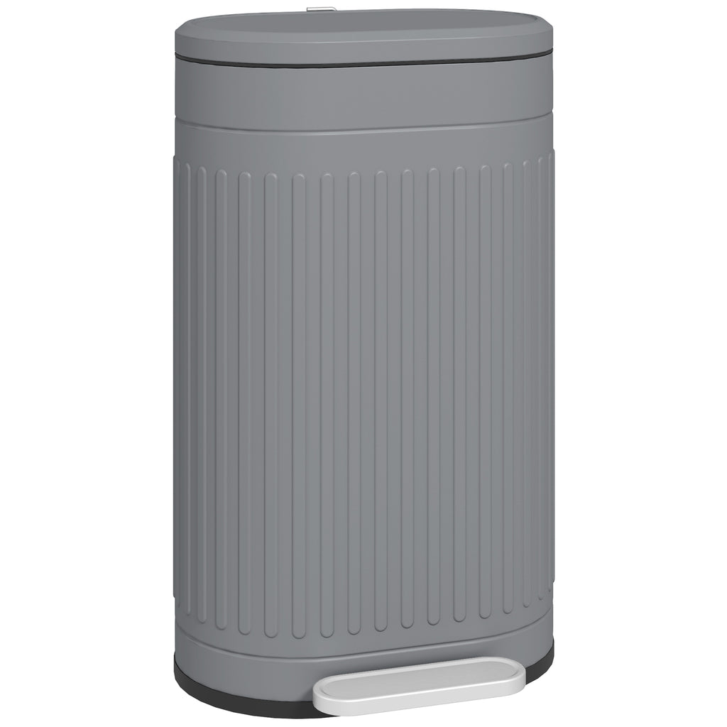 DodiOnline 30L Metal Kitchen Bin, with Soft-Close Lid - Grey