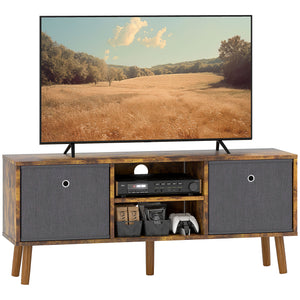 DodiOnline TV Cabinet Stand Unit for TVs up to 50'' with Foldable Drawers, Entertainment Centre for Living Room Rustic Brown