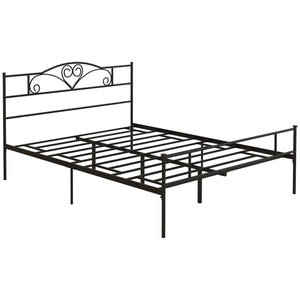 DodiOnline King Size Bed Frame, 5ft4 Metal Bed Base with Headboard and Footboard, 31cm Underneath Storage Space for Bedroom