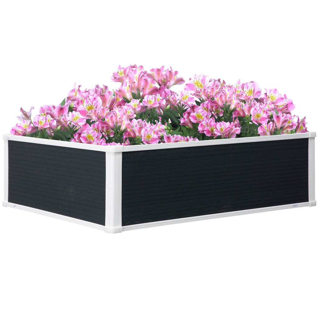 DodiOnline 221L Raised Garden Bed, Weather-resistant PP Planter Box Containers for Outdoor Patio Plant Flower Vegetable,100 x 80 x 30 cm
