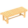 DodiOnline 1 Piece 2-seater Outdoor Indoor Wooden Garden Bench Fir Patio Loveseat, 110L x 38W x 35Hcm, Natural