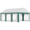 DodiOnline 6 x 4m Garden Gazebo with Sides, Galvanised Marquee Party Tent with Six Windows and Double Doors, for Parties, Wedding and Events