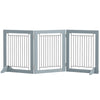 PawHut Foldable Pet Gate, with Three Panels & Two Support Feet - Grey