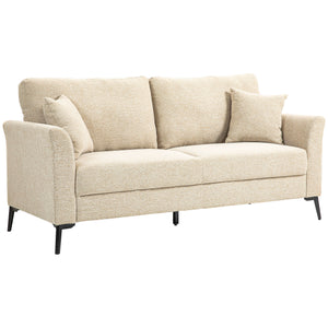 DodiOnline Three-Seater Linen-Look Sofa - Beige