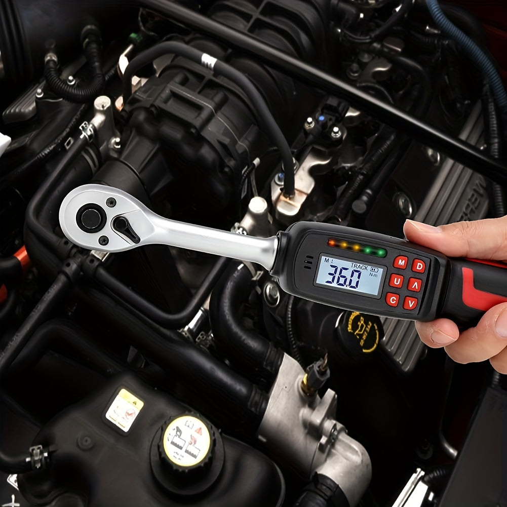 3/8" Digital Torque Wrench Set (2.2-44.2 ft-lb/3-60 Nm), Accurate to ±2% Bi-Directional, Electronic Torque Wrench with Buzzer and LED Flash for Appliance and Bicycle Repairs