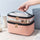 Double-layer Cosmetic Bag Solid Color PU Transparent Wash Handbag Travel Portable Large-capacity Storage Bag