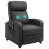 DodiOnline Recliner Armchair, Massage Faux Leather Push Back Reclining Chair with Adjustable Leg Rest, Side Pocket, for Home Living Room Theatre, Black
