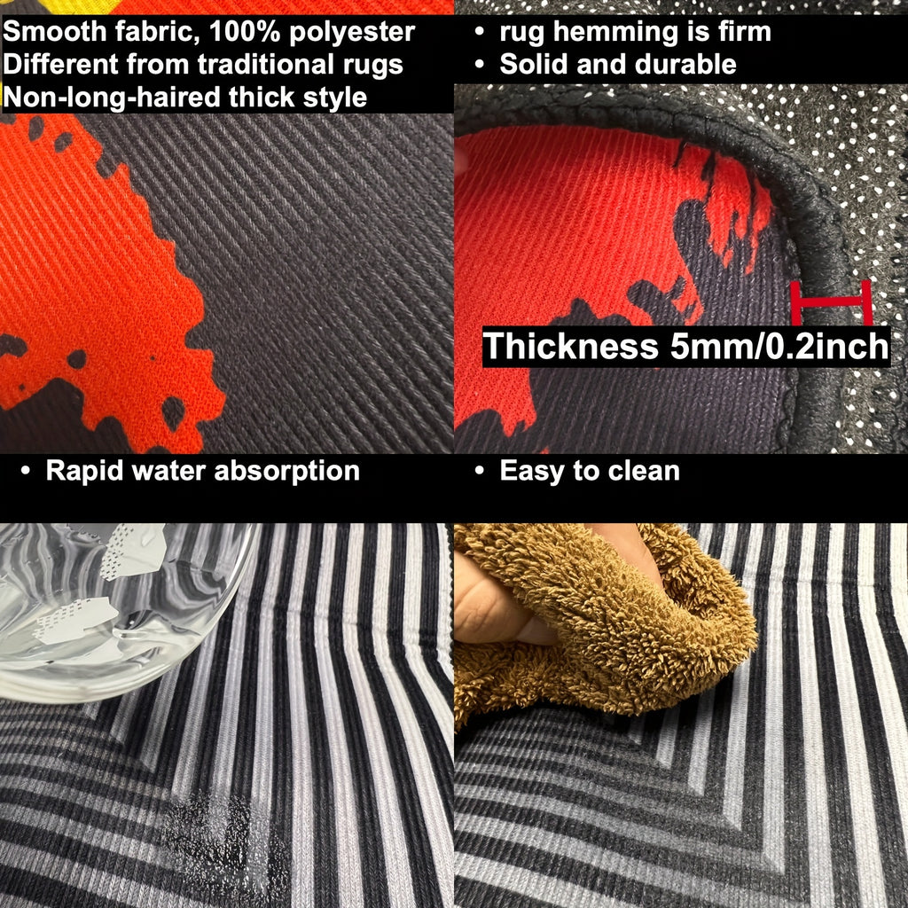 [Crystal Fleece, 930g/m², Non-Slip, Low Pile]Rectangular Gaming Carpet with Controller Design - Suitable for Game Room, Electronic Gaming Room, Bedroom, Living Room, and More. Cyberpunk Style Interior Carpet, Perfect Gift fo