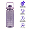 Sildurx 70oz (2L) Half-Gallon Water Bottle with Sleeve - Leakproof, BPA-Free Tritan, Built-in Straw & Time Stamp, Thermos with Handle, Motivational Design, for Gym, Travel, Office, School - Ideal Gift for Men & Women, Daily H