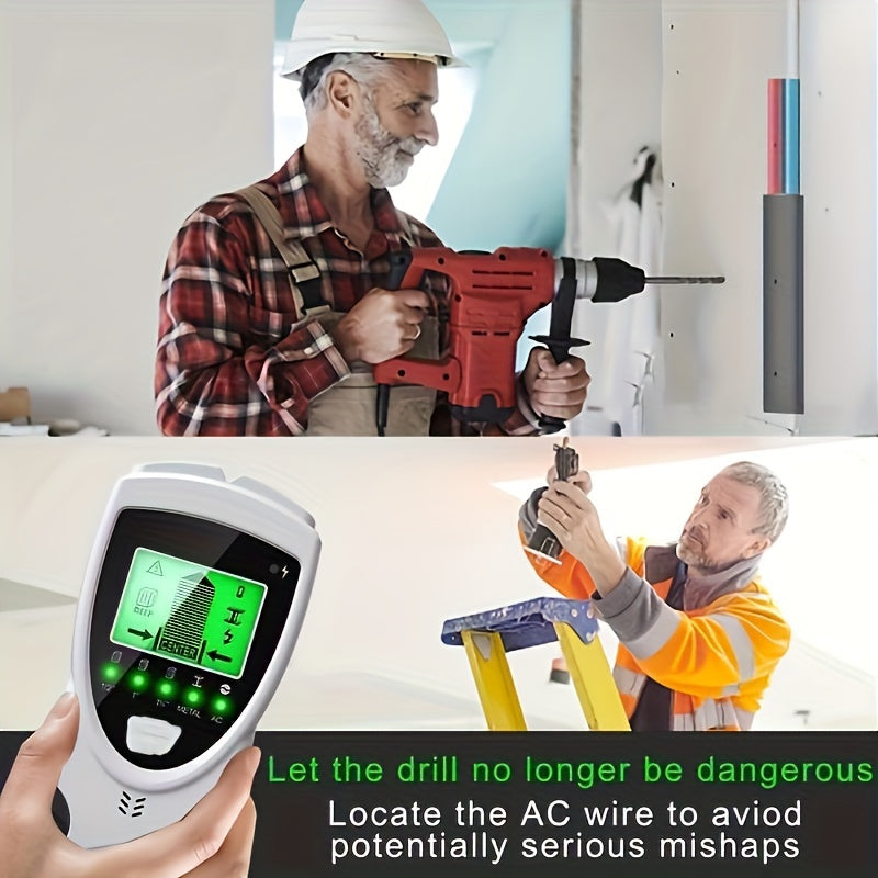 5-in-1 SHAWTY ProFinder Wall Scanner - Advanced Electronic Stud Detector with Large LCD Display, Audio Alarm, and Accurate Beam Finders for Wood, Metal Studs, and AC Wire Detection - Battery-Powered and Easy to Use