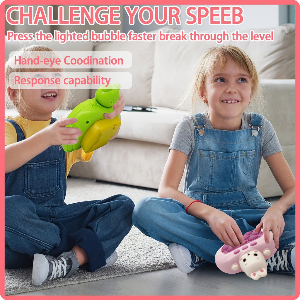 1pc Fast Push Bubble Game, Handheld Pop Light Up Pro Game Toy, Electronic Quick Push Game, Sensory Toy, Pink Bunny Halloween Christmas Gift