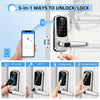 Smart Door Lock With Handle, Keyless Entry Door Lock, Fingerprint Keypad Door Lock - Smart Locks For Front Door - Digital Electronic Door Lock With Code & APP Control