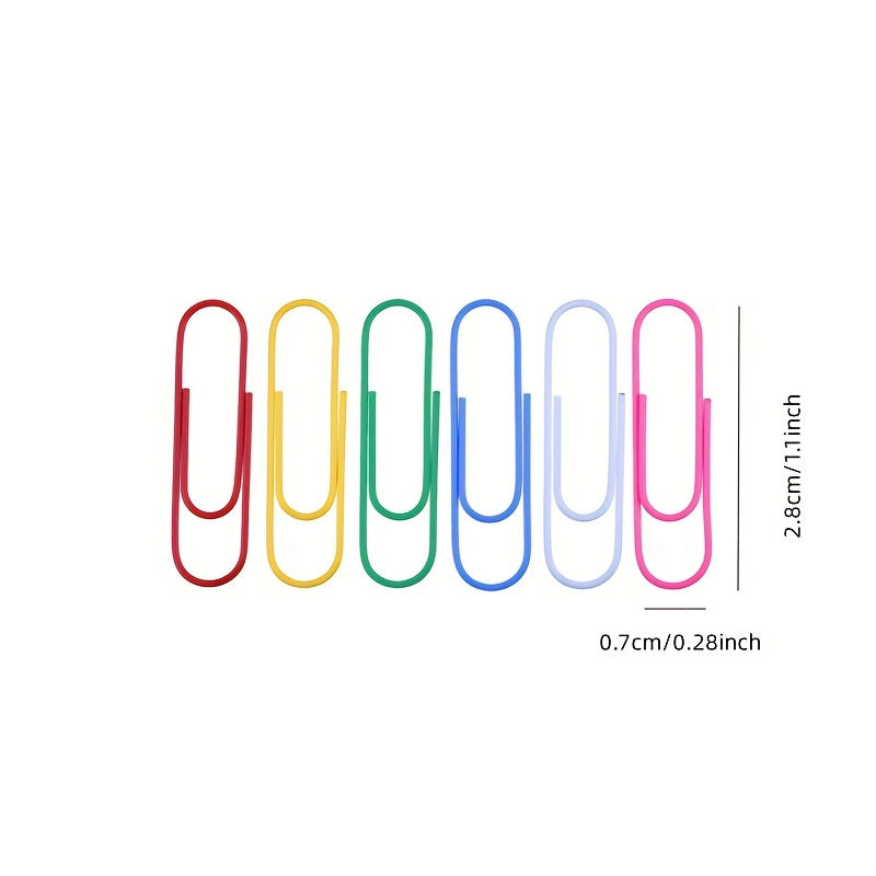 200pcs Large Metal Paper Clips - Nickel Plated, Colorful, Pin Barrel Design, Bookmark Function, Office and School Stationery Essentials