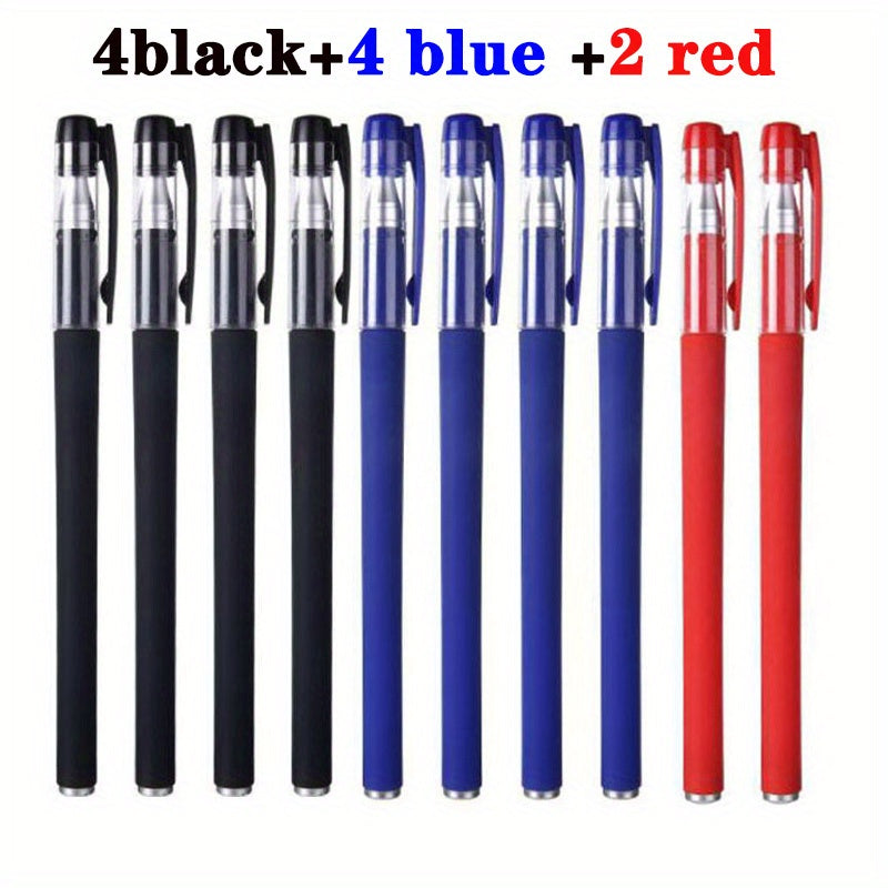 10pcs Premium Gel Pens Set - Black, Blue, and Red Refillable Ink with 0.5mm Bullet Tip - Perfect for School, Office, and Art Projects - Kawaii Stationery Supplies