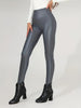 Skinny High Waist Pants, Solid Pu Leather Every Day Pants, Women's Clothing