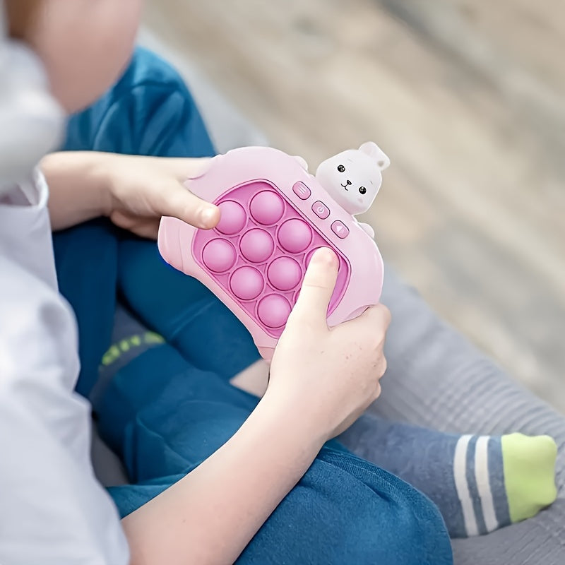 1pc Fast Push Bubble Game, Handheld Pop Light Up Pro Game Toy, Electronic Quick Push Game, Sensory Toy, Pink Bunny Halloween Christmas Gift