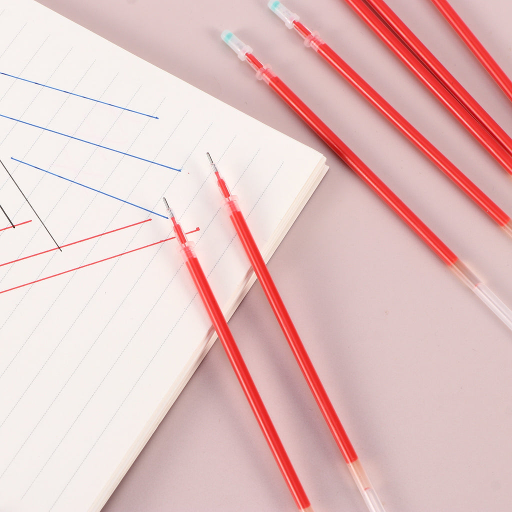 50 pcs Fast-Drying Blue Gel Pen Refill Set - Fine Tip 0.38mm - Ideal for School and Office Use - Pack of 12