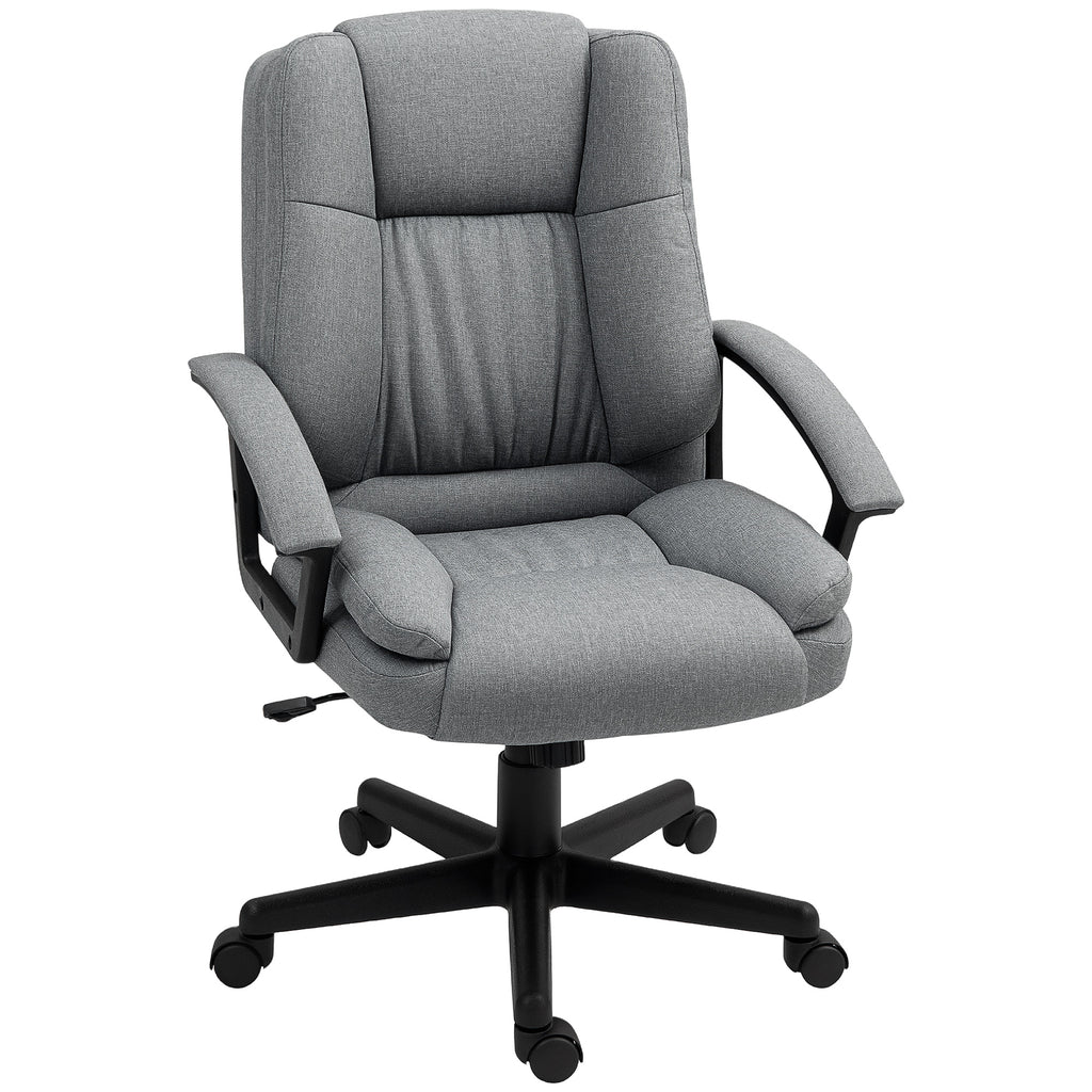 DodiOnline Linen-Look Padded Office Chair - Grey