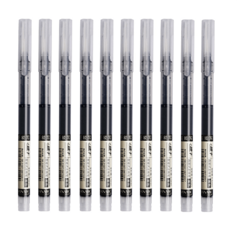 10PCS Quick-Drying Liquid Gel Pens - 0.5mm Fine Tip, Black and Blue Ink, Smooth Writing, Water-Resistant, Ergonomic Design, Perfect for School, Office, Student, and Daily Use