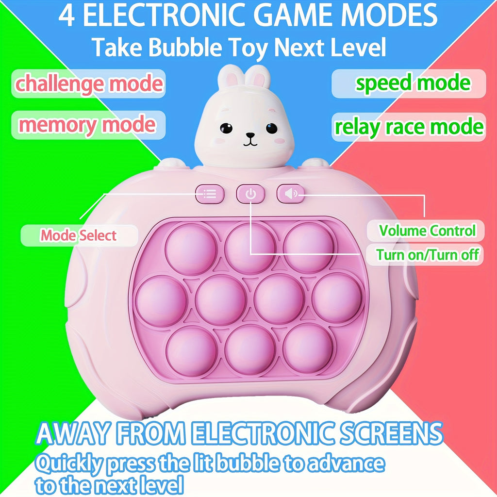 1pc Fast Push Bubble Game, Handheld Pop Light Up Pro Game Toy, Electronic Quick Push Game, Sensory Toy, Pink Bunny Halloween Christmas Gift