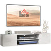DodiOnline Floating TV Stand Cabinet for TVs up to 60", Wall Mounted TV Unit with Open Shelf, Storage Cupboards and Cable Management for Living Room, White